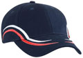 FRONT VIEW OF BASEBALL CAP NAVY/WHITE/RED